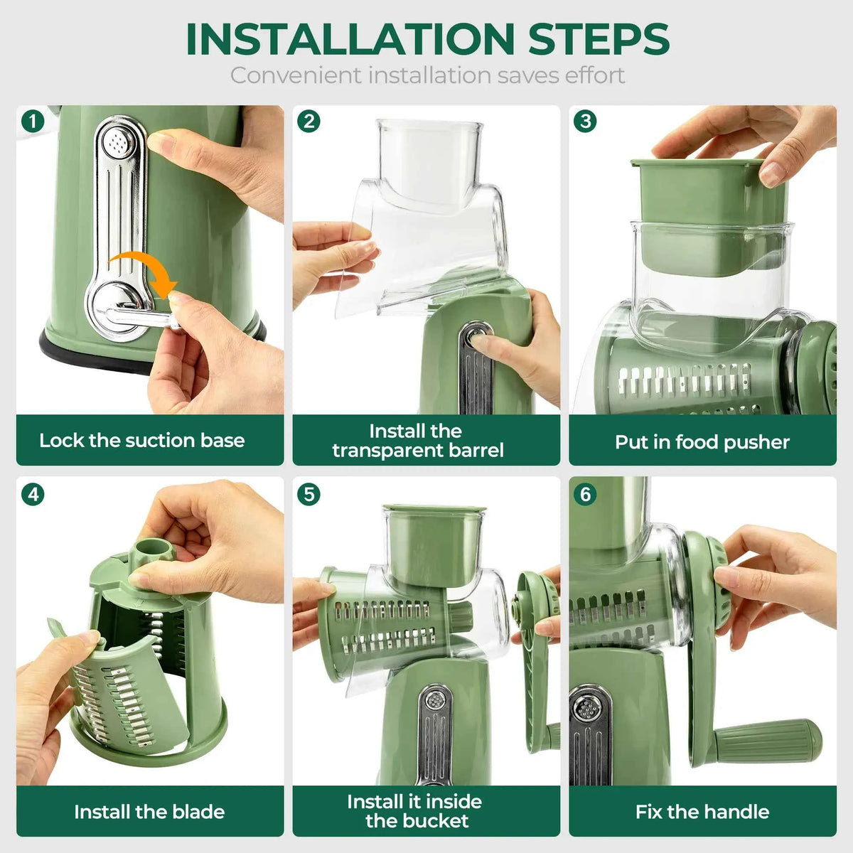 Manual Rotary Cheese Grater / Kitchen Vegetable Slicer