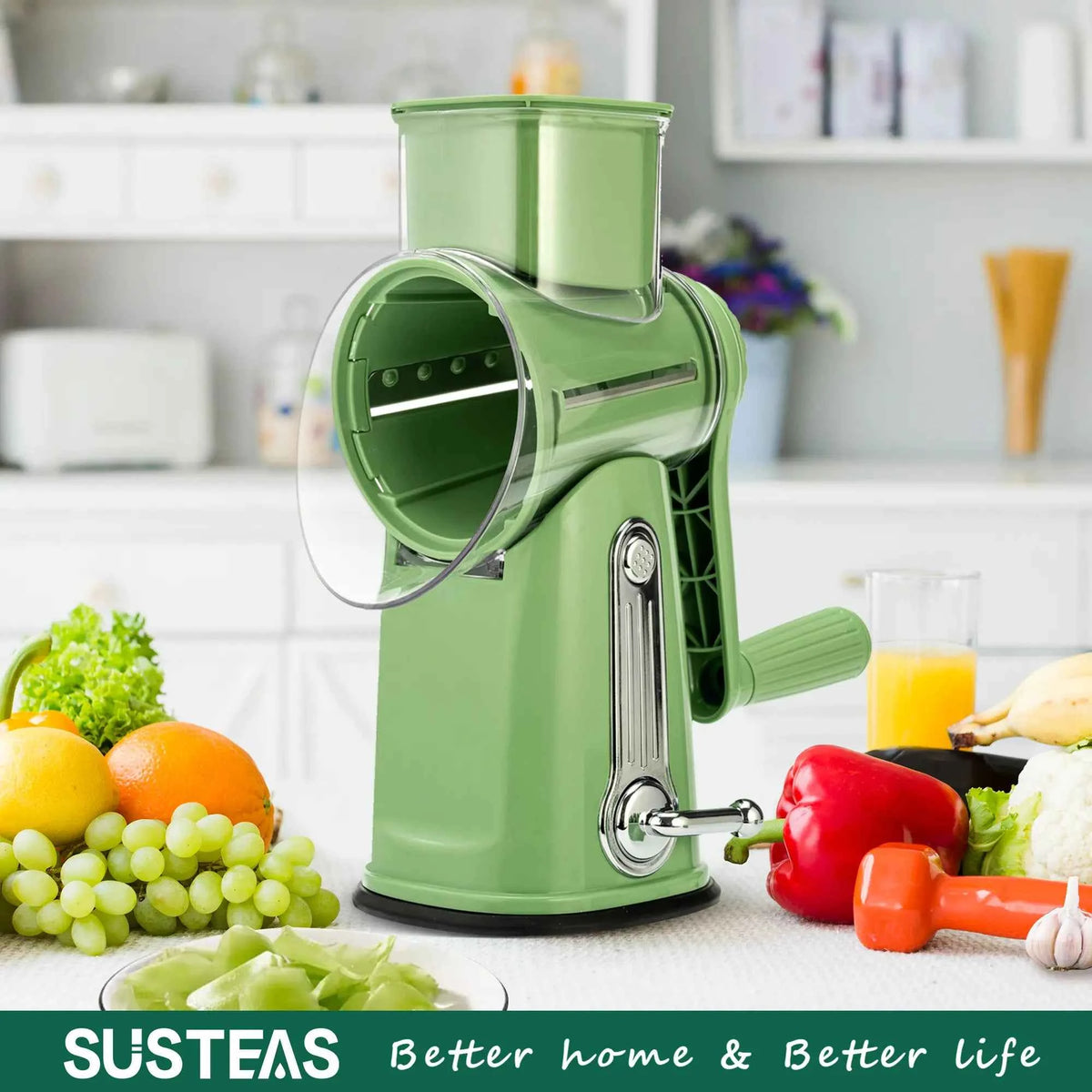 Manual Rotary Cheese Grater / Kitchen Vegetable Slicer