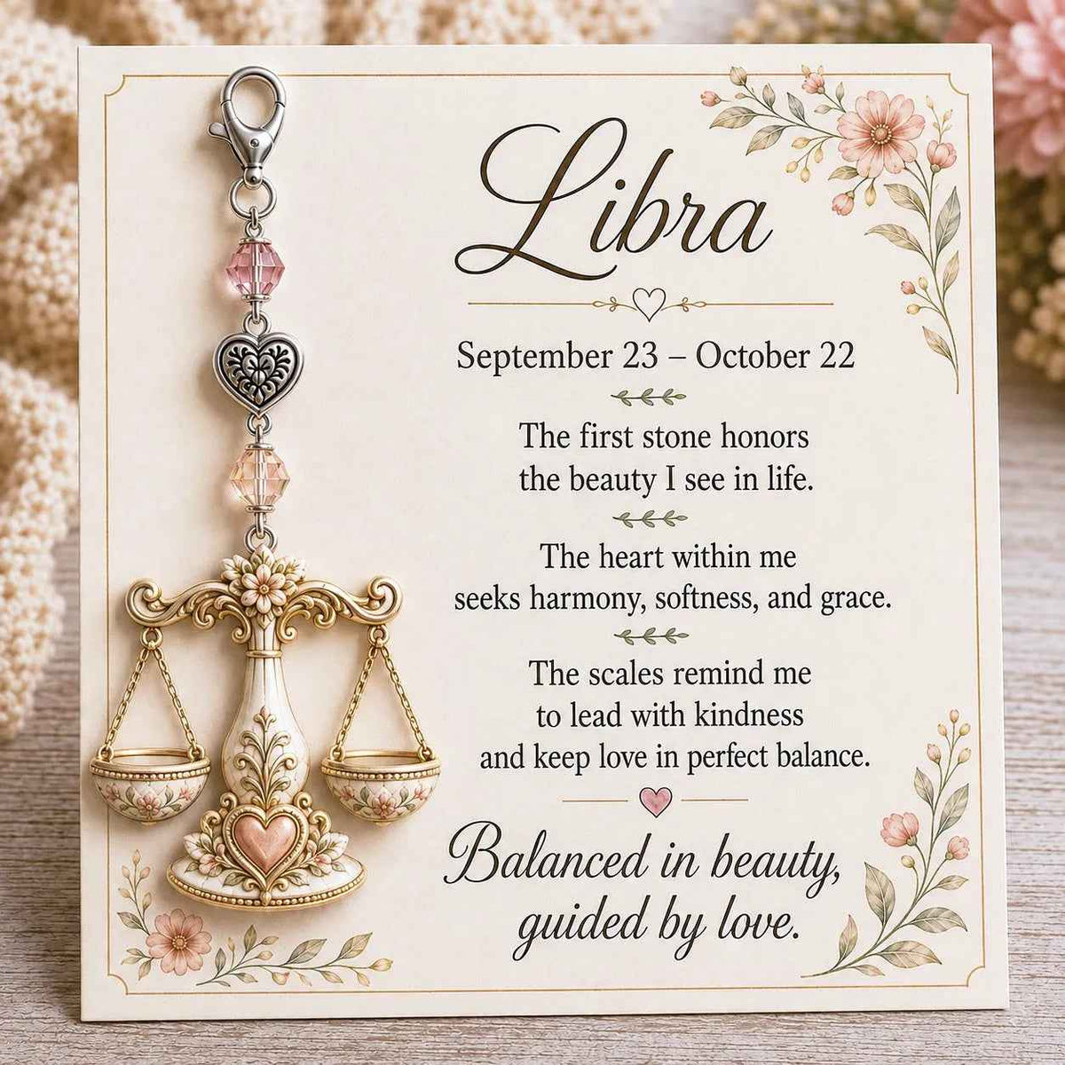 Personalized Birthstone Keychain Gift | Zodiac Keepsake Card & Meaningful Memorial Gift