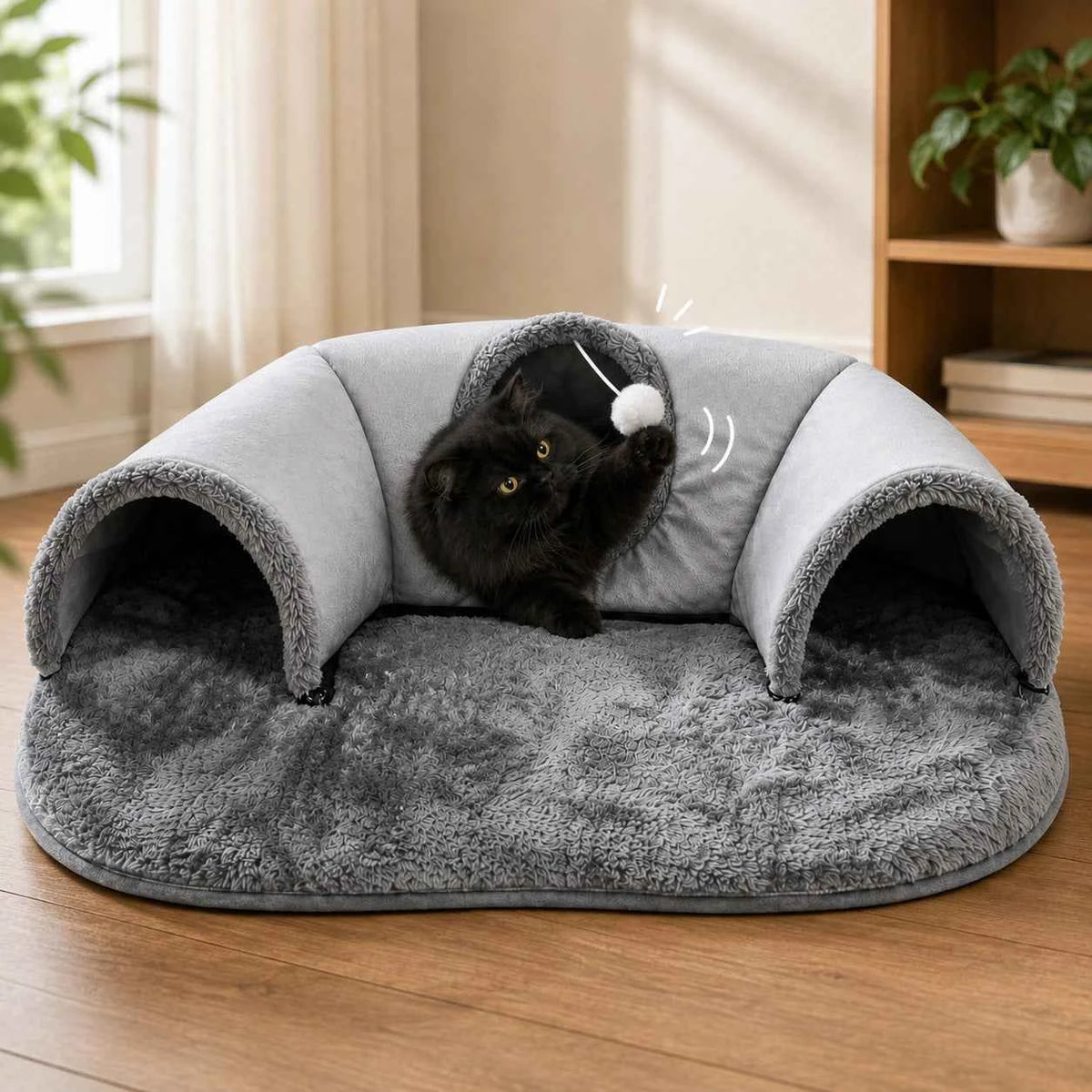 Cozy Cat Tunnel Bed | 4-in-1 Hideaway, Play Tunnel & Nap Nest