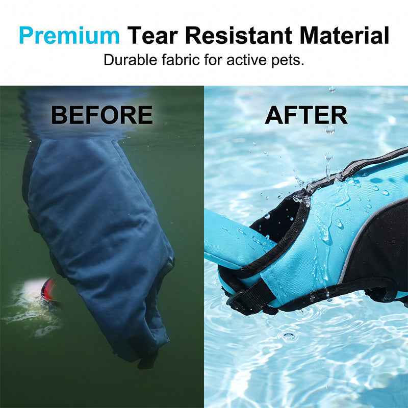 Dog Life Jacket for Swimming | Adjustable Pet Flotation Vest with Rescue Handle for Pool, Beach & Boating