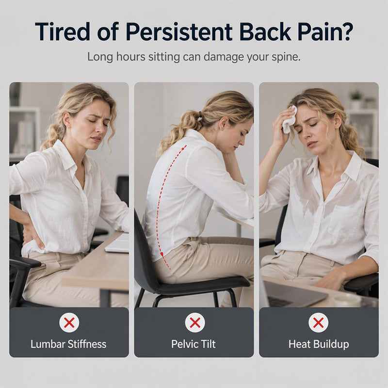 2-in-1 Memory Foam Seat & Lumbar Support Cushion | Ergonomic Office Chair Pillow