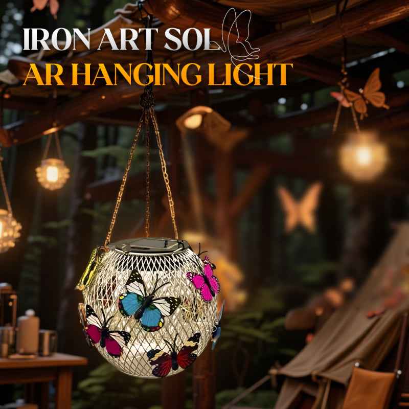 Solar Hanging Garden Light | Iron Art Outdoor Lantern with Warm LED Glow for Patio, Porch & Yard Decor