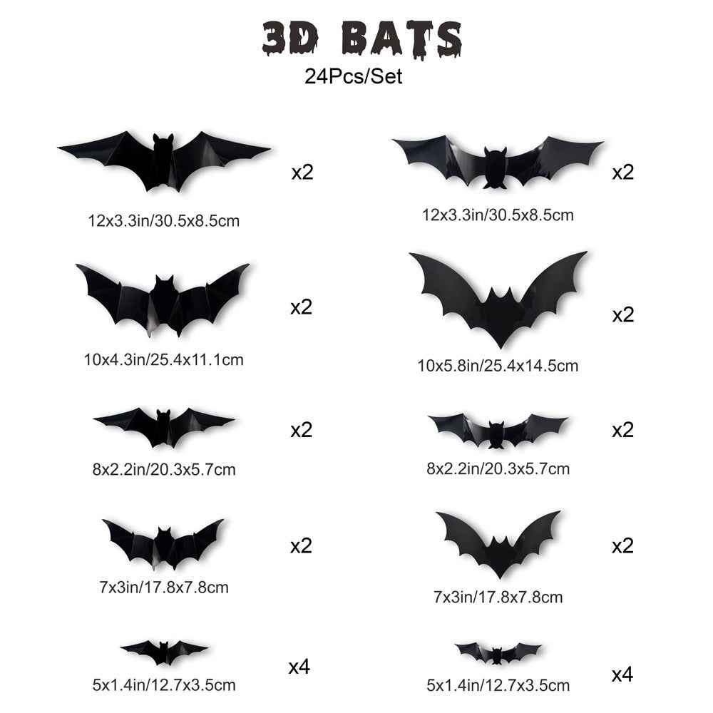 【🎃Halloween sales🎃】3D LED Halloween Bat Wall Stickers | Glow In The Dark Spooky Decorations For Home, Window & Party Decor