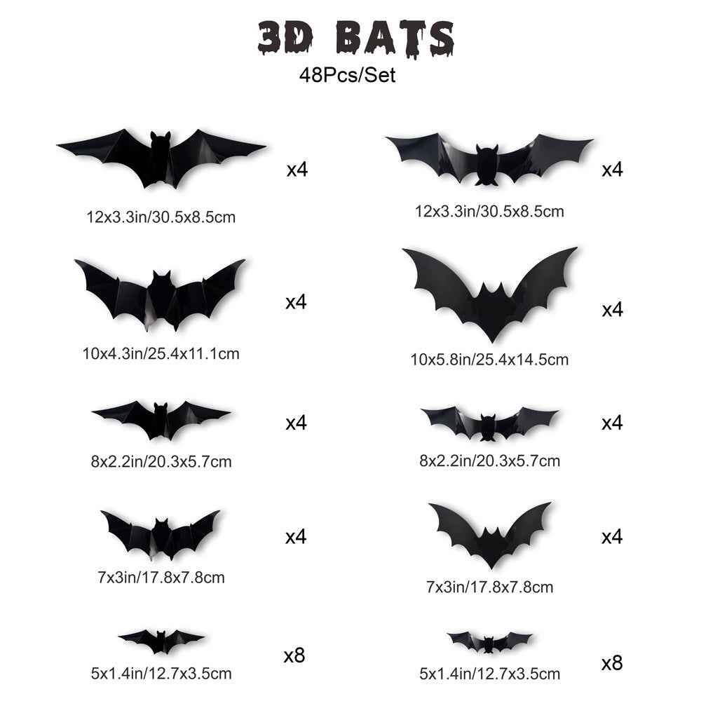 【🎃Halloween sales🎃】3D LED Halloween Bat Wall Stickers | Glow In The Dark Spooky Decorations For Home, Window & Party Decor