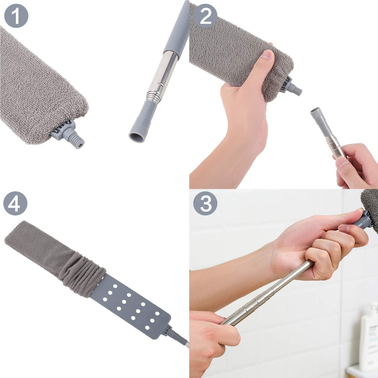 Nettoyant à poussière rétractable pour interstices | Plumeau en microfibre extensible pour meubles, canapés, lits et appareils électroménagers