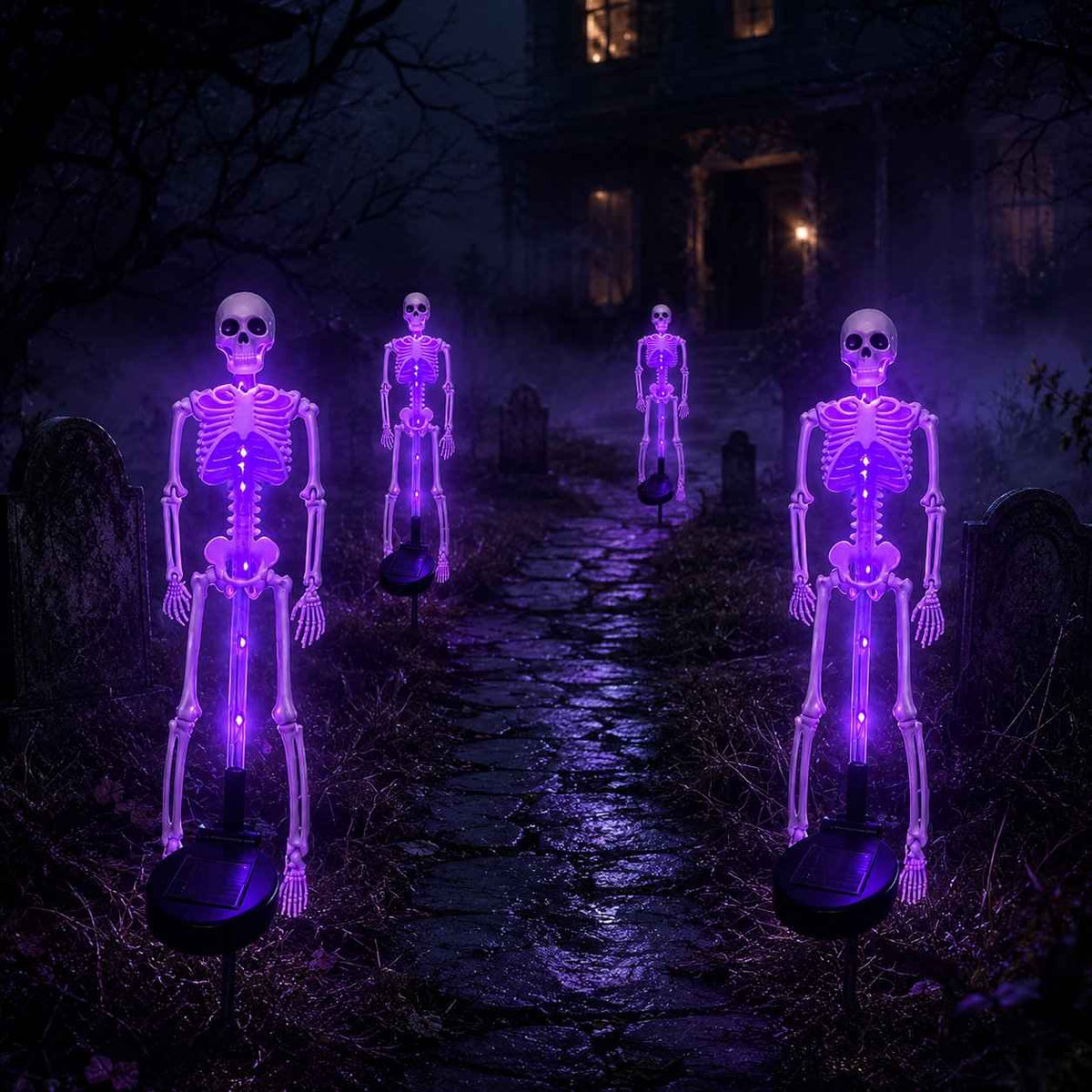 【🎃Halloween sales🎃】Halloween Skull Solar Garden Lights | Waterproof Outdoor LED Skull Stake Lights for Yard, Lawn & Pathway Decor
