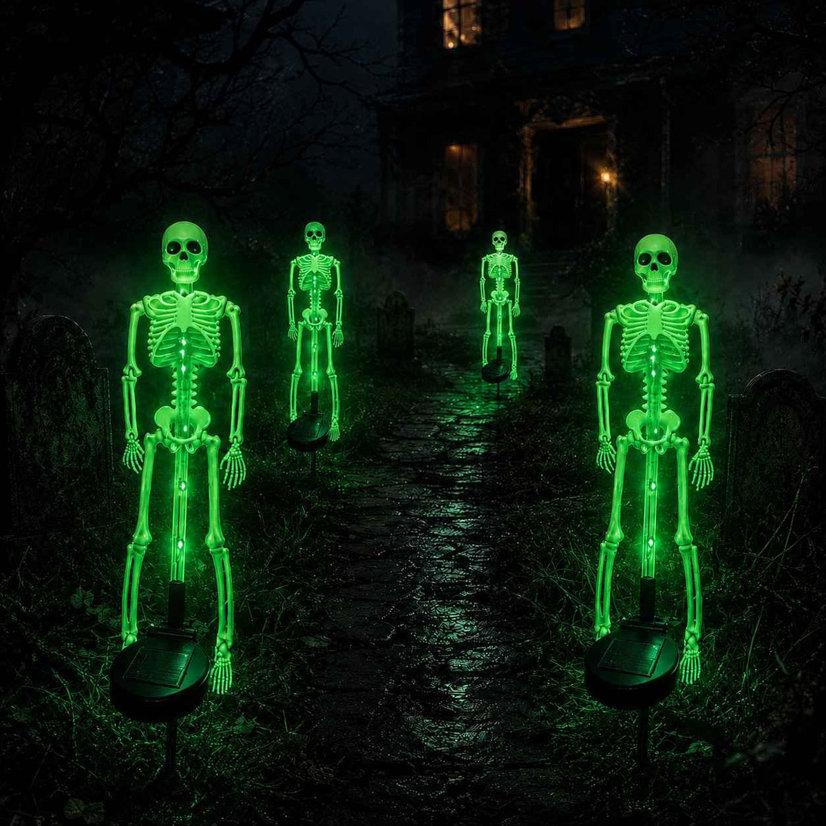 【🎃Halloween sales🎃】Halloween Skull Solar Garden Lights | Waterproof Outdoor LED Skull Stake Lights for Yard, Lawn & Pathway Decor