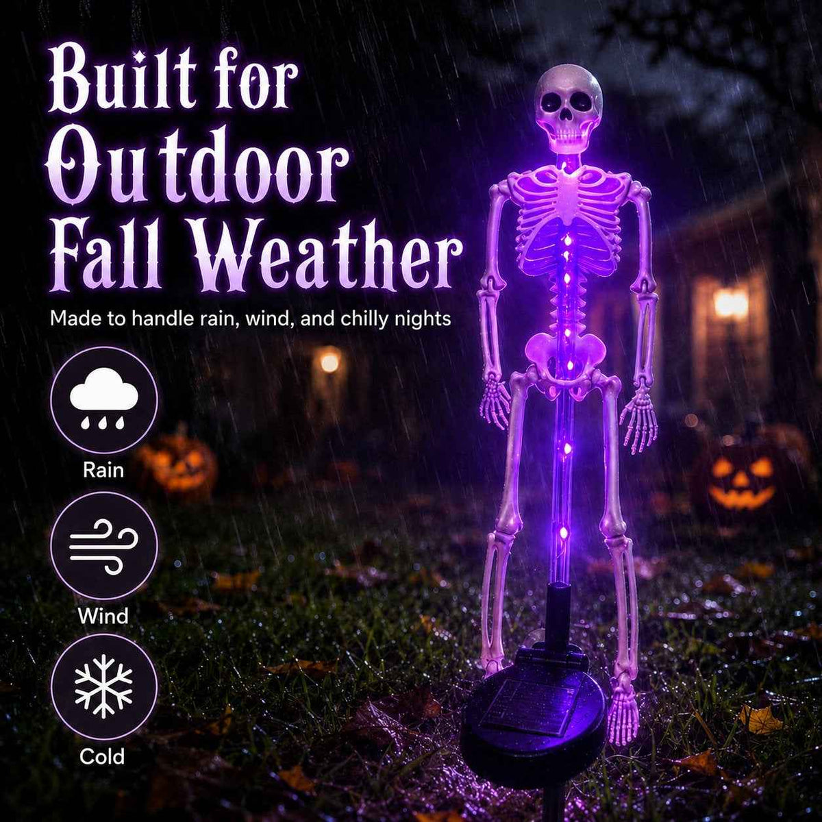 【🎃Halloween sales🎃】Halloween Skull Solar Garden Lights | Waterproof Outdoor LED Skull Stake Lights for Yard, Lawn & Pathway Decor