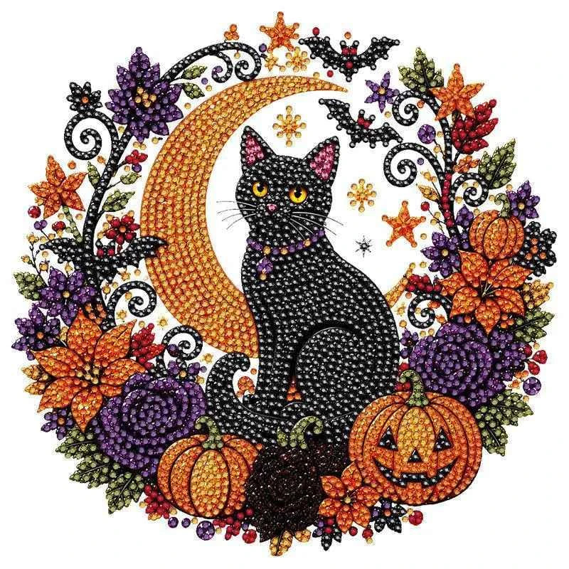 Halloween Diamond Painting Suncatcher Kit | DIY Acrylic Window Hanging Decor