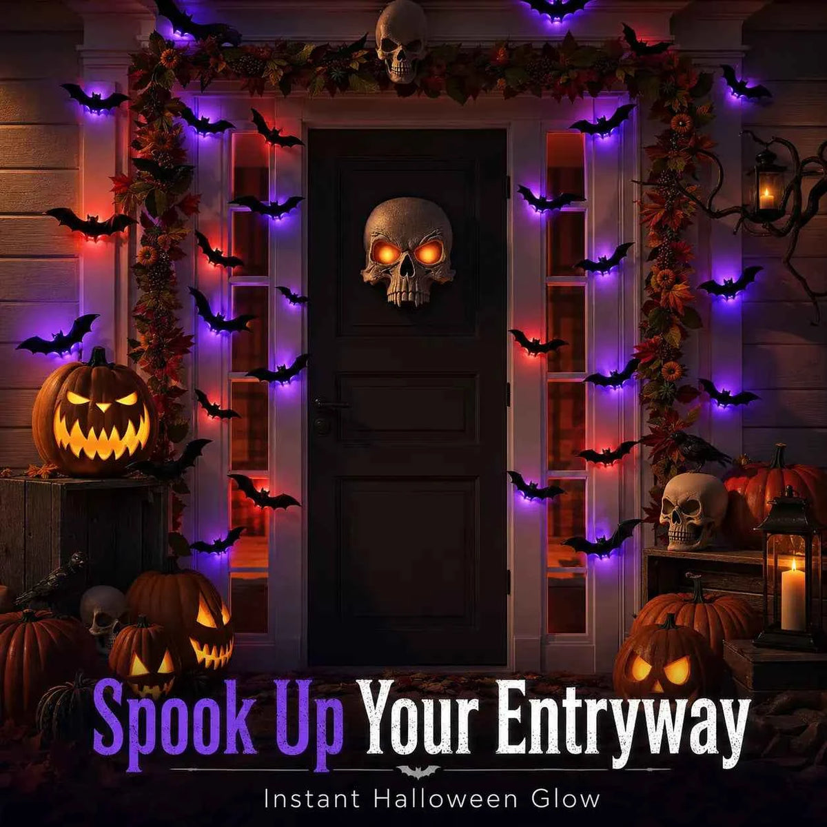 【🎃Halloween sales🎃】3D LED Halloween Bat Wall Stickers | Glow In The Dark Spooky Decorations For Home, Window & Party Decor