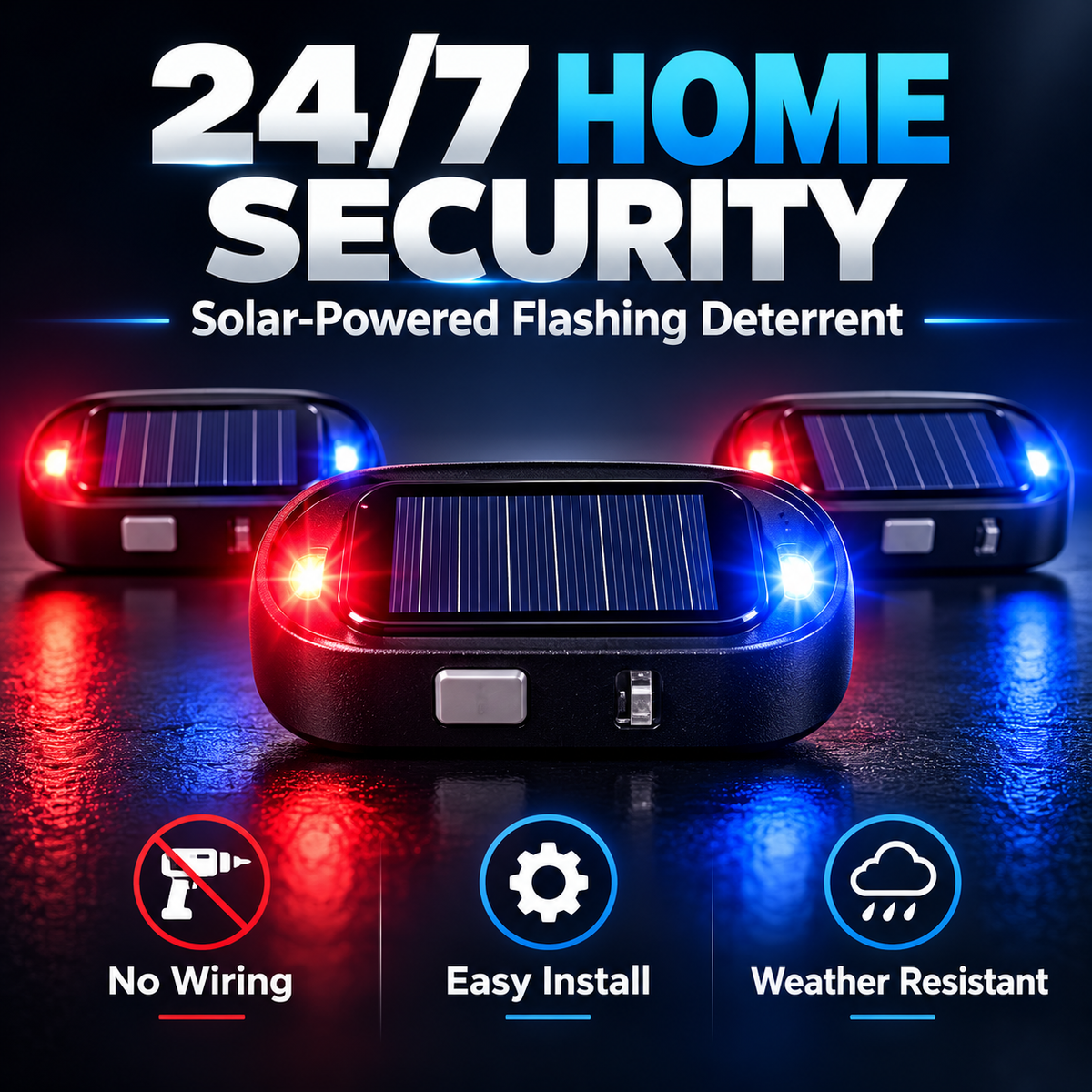 Last Day 60% OFF🔥-🔦 Solar Flashing Car Security Light – Visible Theft Deterrent For Vehicles & Property