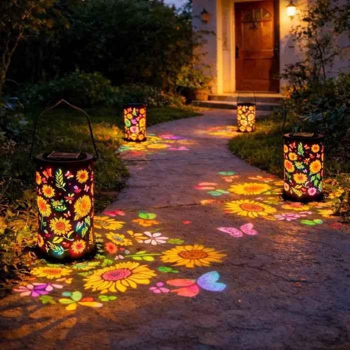 Solar Hanging Garden Light | Floral Outdoor Lantern with Warm LED Glow for Patio, Porch & Yard Decor