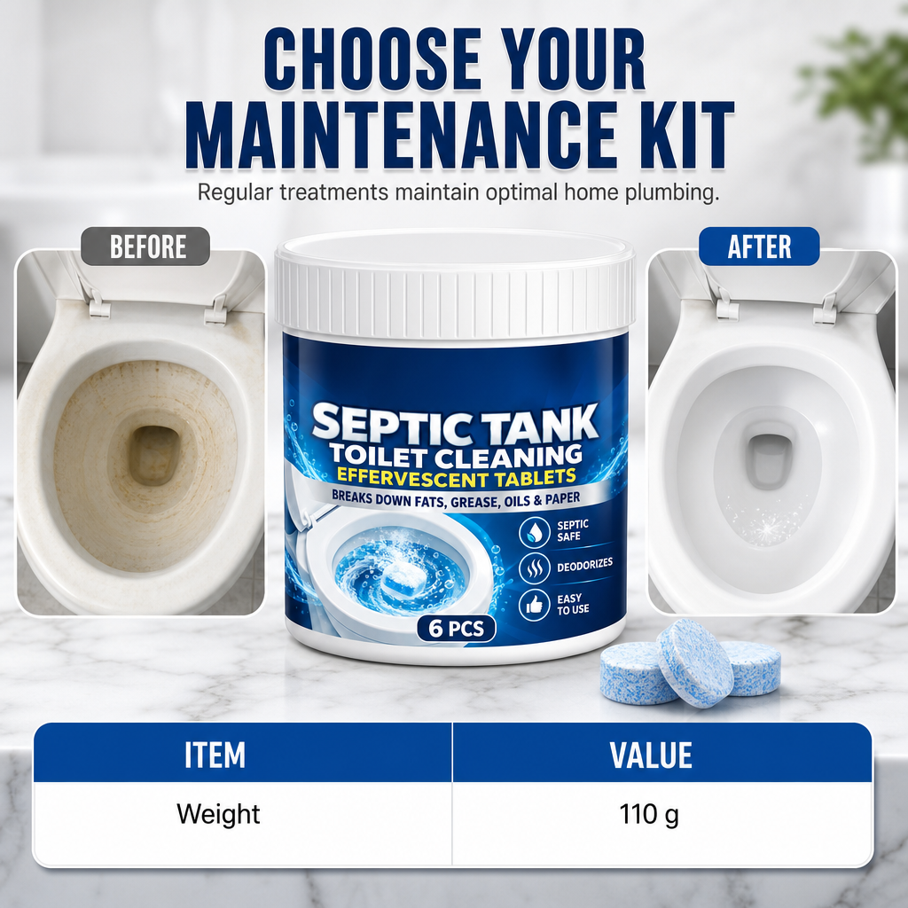 🚽✨ Powerful Effervescent Toilet Cleaning Tablets – Drop, Fizz & Deep Clean | Septic Safe