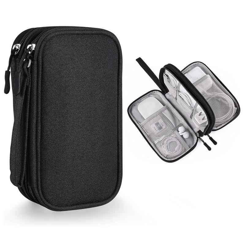 🔥Travel Cable Organizer Pouch, Double Layers All-in-One Storage Bag for Cord