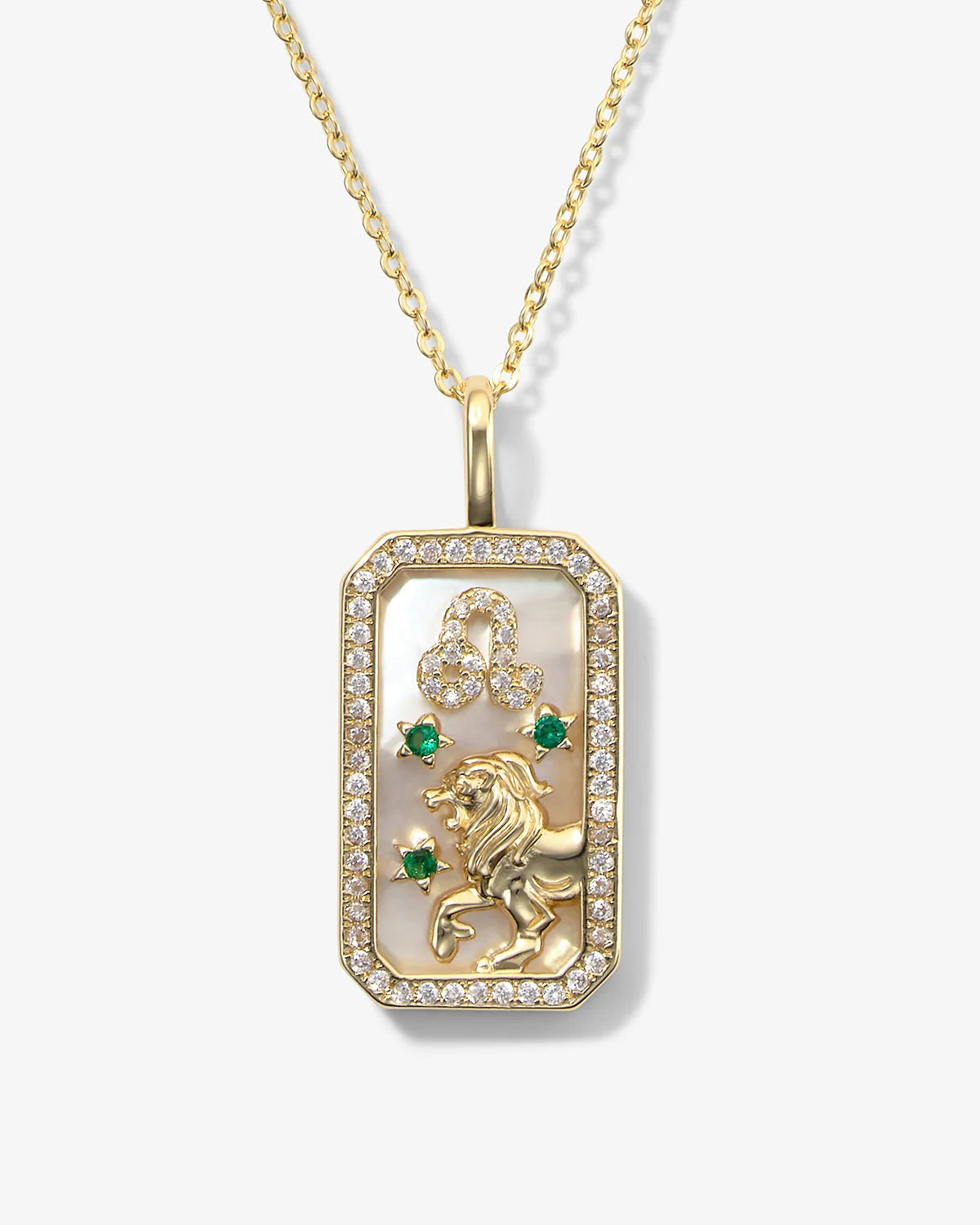 Sternzeichen-Halskette mit Perlmutt-Amulett | 18K vergoldeter Himmelsanhänger