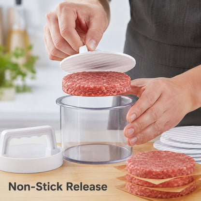 12-Piece Burger Press Kit | Homemade Patty Maker & Storage Set for BBQ & Meal Prep