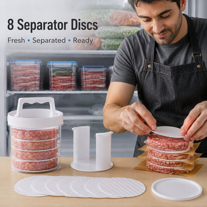 12-Piece Burger Press Kit | Homemade Patty Maker & Storage Set for BBQ & Meal Prep