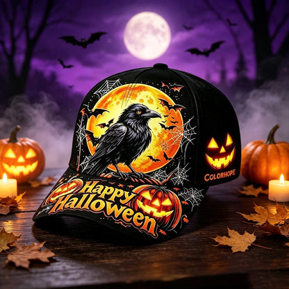 Bestickte Halloween Baseballkappe | Vintage Grusel Herbstmütze