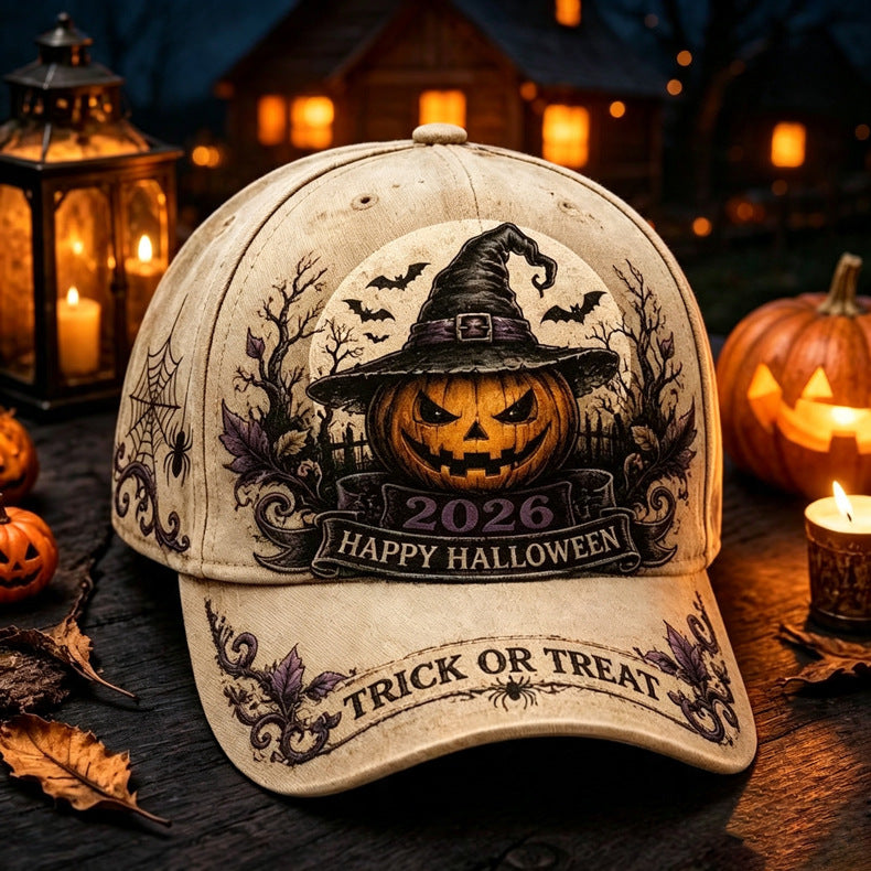 Bestickte Halloween Baseballkappe | Vintage Grusel Herbstmütze