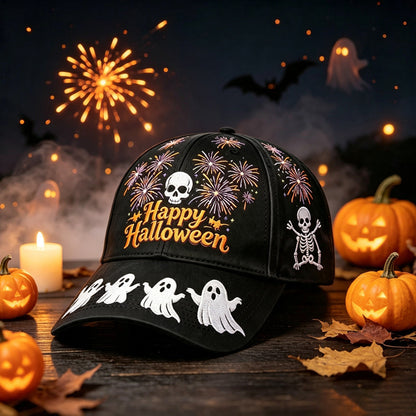 Bestickte Halloween Baseballkappe | Vintage Grusel Herbstmütze