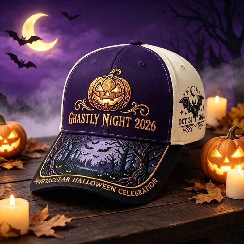 Bestickte Halloween Baseballkappe | Vintage Grusel Herbstmütze