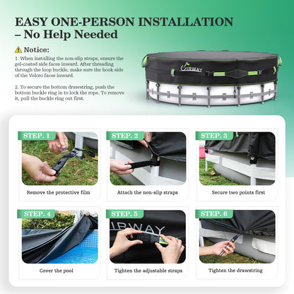 Heavy-Duty Winter Pool Cover | 200gsm Waterproof & Windproof Protection