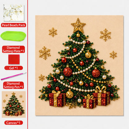 DIY 3D Weihnachtsperlen-Kunstset | Feiertags-Perlenmalerei & Gerahmte Weihnachtswanddekoration
