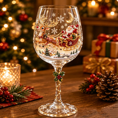 3D Christmas Wine Glass Collection | Festive Holiday Drinkware & Gift Set