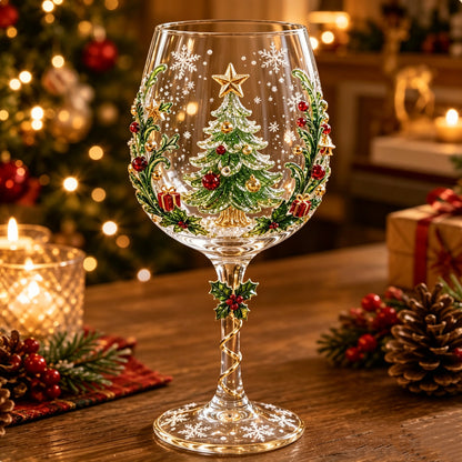 3D Christmas Wine Glass Collection | Festive Holiday Drinkware & Gift Set