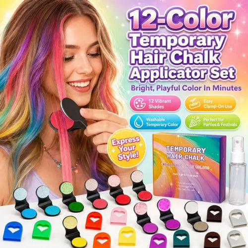 50% OFF -12-Color Temporary Hair Chalk Applicator Set