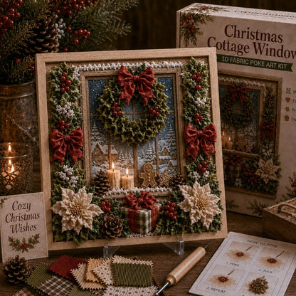 3D Christmas Fabric Poke Art Kit | DIY Holiday Embroidery Craft