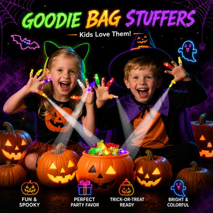 24-Pack Finger Projector Lights for Kids | Halloween & Animal Party Favors
