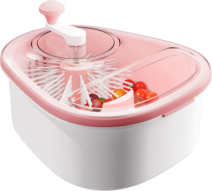 JOYMOOP Joyloop Fruit Washer, Fruit Cleaner Spinner, Oval, Pink