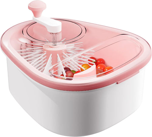 JOYMOOP Joyloop Fruit Washer, Fruit Cleaner Spinner, Oval, Pink
