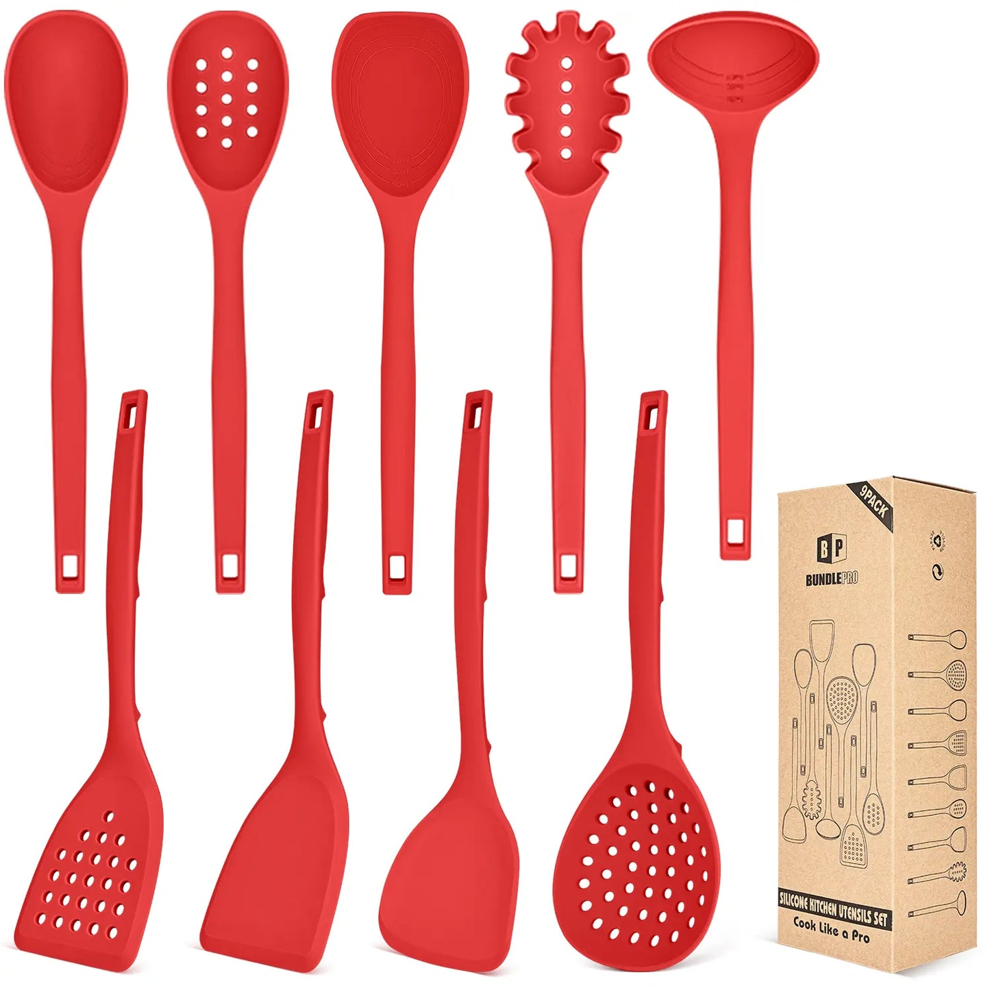 9-Piece Silicone Kitchen Utensil Set | Non-Stick Cooking Tools