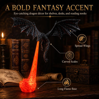 3D Dragon Bookshelf Light | Fantasy LED Night Light Decoration For Book Lovers, Gamers & Home Decor