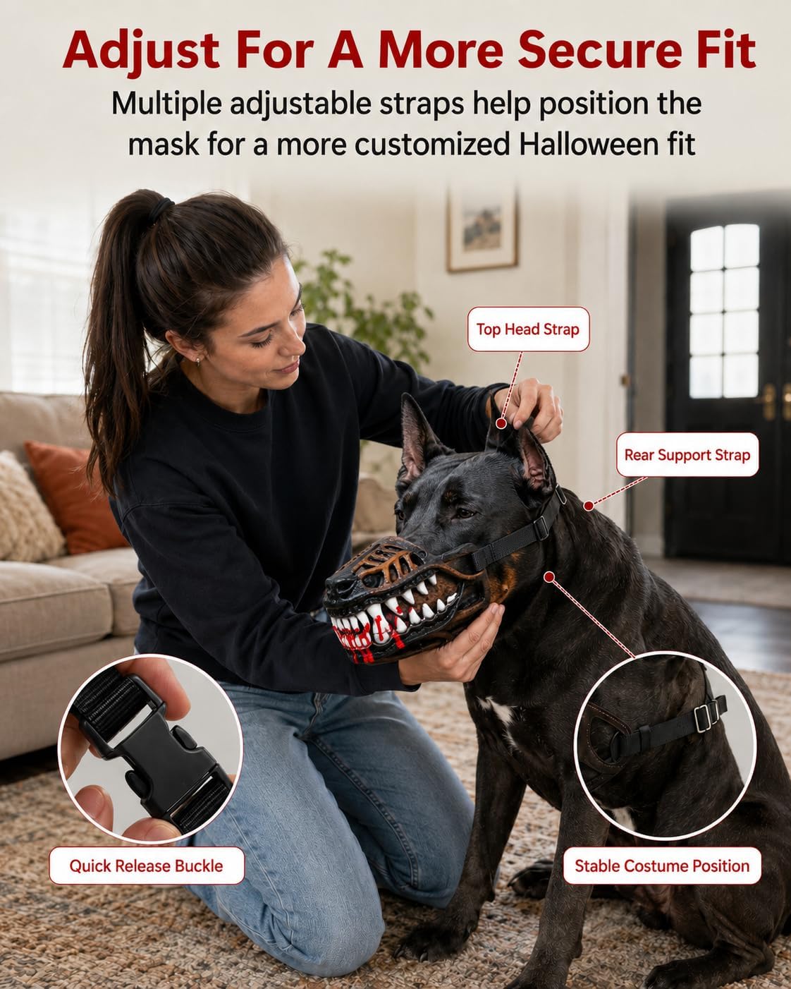 【🎃Halloween Sale🎃】Halloween Dog Monster Mask | Funny Scary Pet Costume For Dogs, Halloween Party & Photo Props