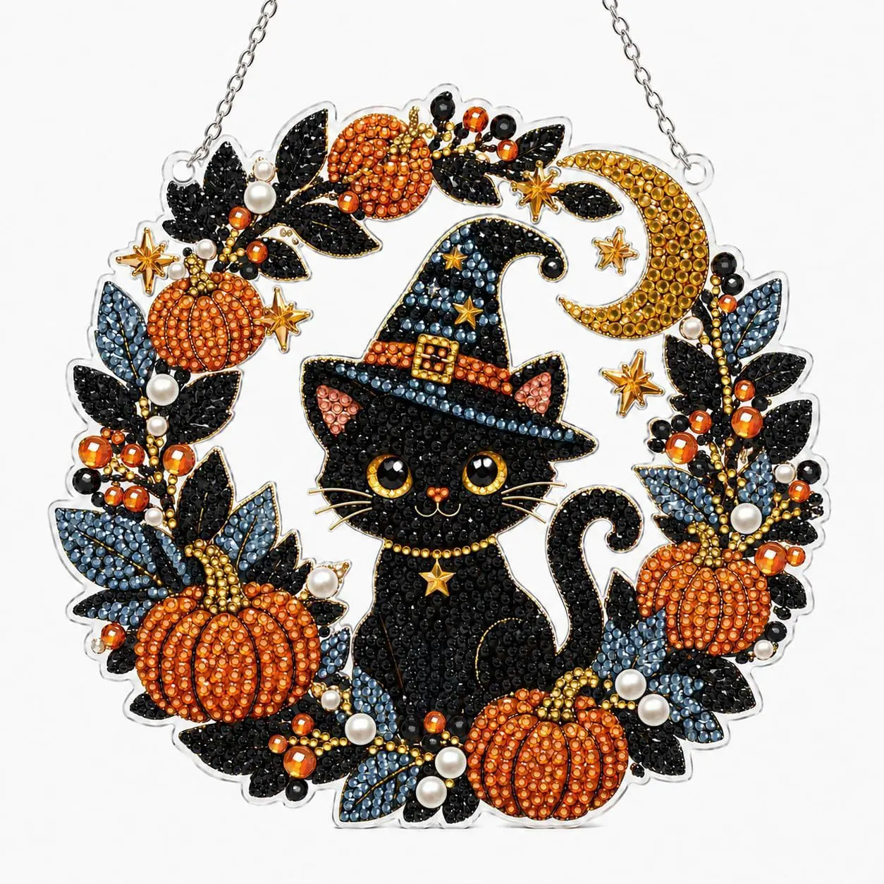 Halloween Diamond Painting Suncatcher Kit | DIY Acrylic Window Hanging Decor