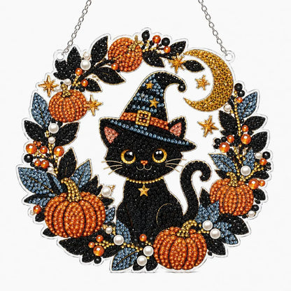 Halloween Diamond Painting Suncatcher Kit | DIY Acrylic Window Hanging Decor