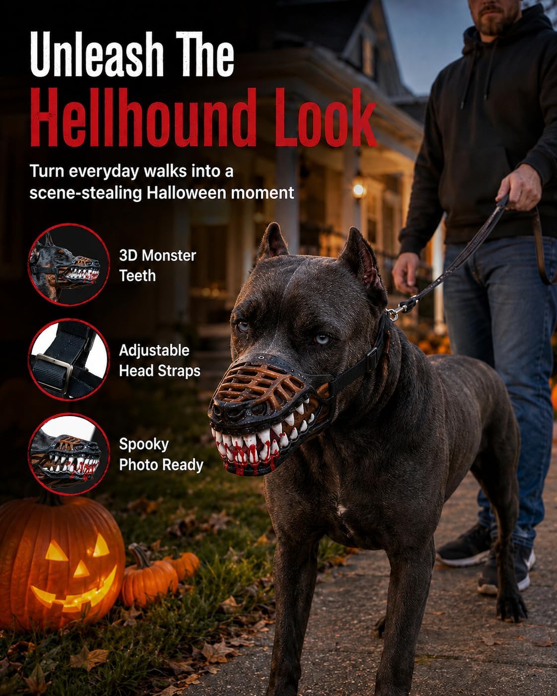 【🎃Halloween Sale🎃】Halloween Dog Monster Mask | Funny Scary Pet Costume For Dogs, Halloween Party & Photo Props