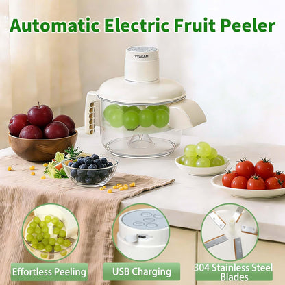 Automatic Grape Peeler Machine, Electric Garlic Peeler & Cherry Tomato,Cordless Electric Grape Peeling Machine for Fruit & Vegetable-Rechargeable Garlic Peeler Skin Remover for Home (Milky White)
