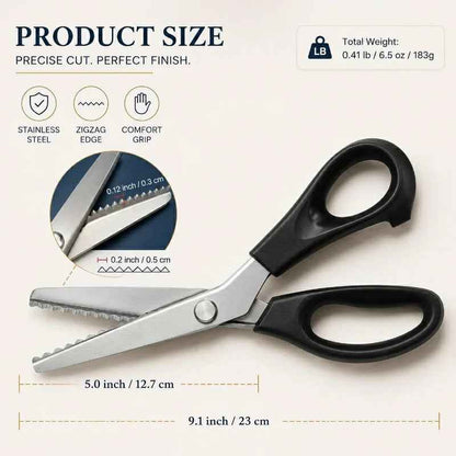 🧵✂️Stainless Steel Pinking Shears – 9.1" Zig Zag Fabric Scissors for Sewing, Quilting, Dressmaking & DIY Crafts