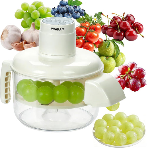 Automatic Grape Peeler Machine, Electric Garlic Peeler & Cherry Tomato,Cordless Electric Grape Peeling Machine for Fruit & Vegetable-Rechargeable Garlic Peeler Skin Remover for Home (Milky White)