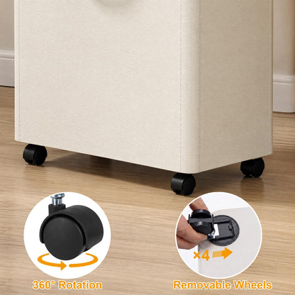Slim Rolling Laundry Hamper with Wheels – 75L Space-Saving Laundry Basket