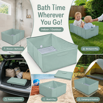 Portable Foldable Toddler Bathtub | Space-Saving Travel Bath Tub for Kids