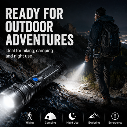 Hochleistungs-Akku-Zoom-Taschenlampe | USB Outdoor LED-Taschenlampe