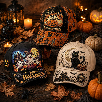 Bestickte Halloween Baseballkappe | Vintage Grusel Herbstmütze