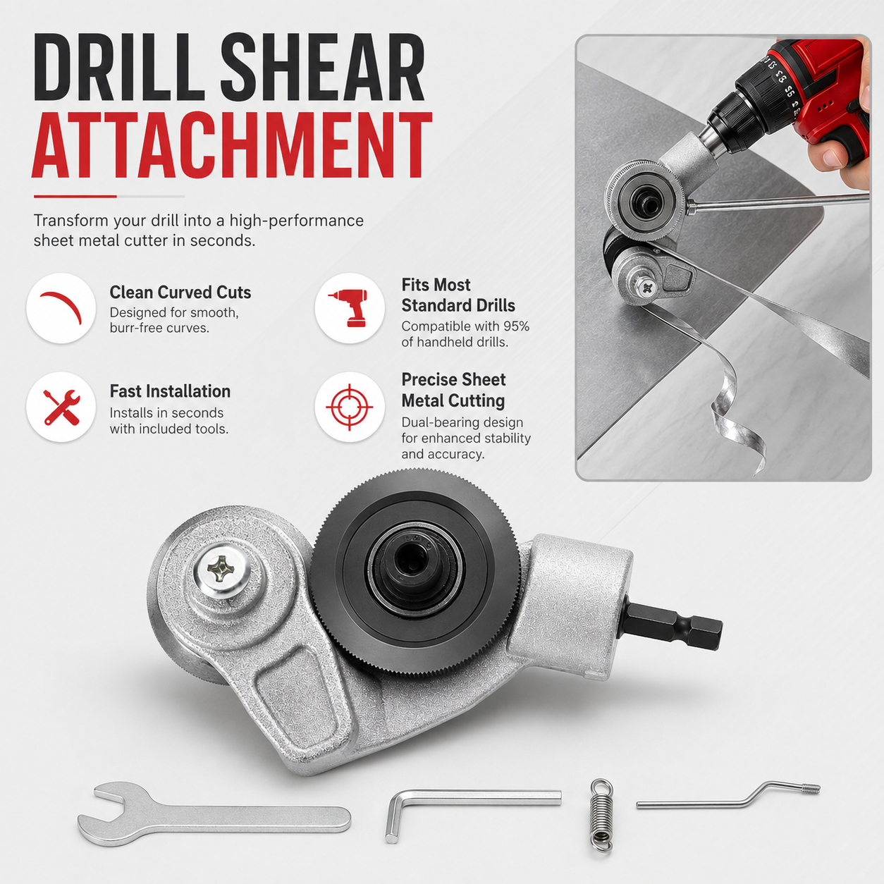 Electric Drill Metal Nibbler Attachment | Sheet Metal Cutter Tool For Steel, Aluminum & DIY Projects