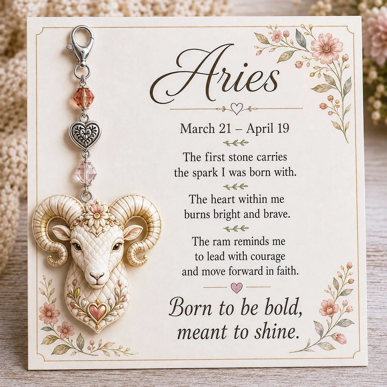 Personalized Birthstone Keychain Gift | Zodiac Keepsake Card & Meaningful Memorial Gift